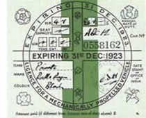 The first coloured Tax Disc 1923
